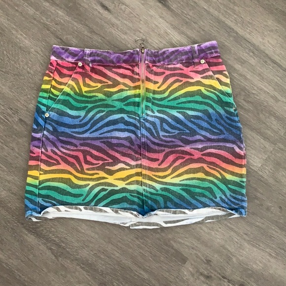 Signature8 Dresses & Skirts - rainbow zebra jean skirt